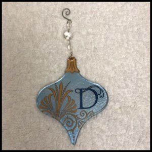 Initial "D" Stained Glass Ornament Window Hanger